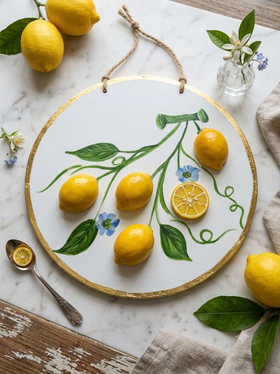 Artisanal Botanical Lemon Wall Art