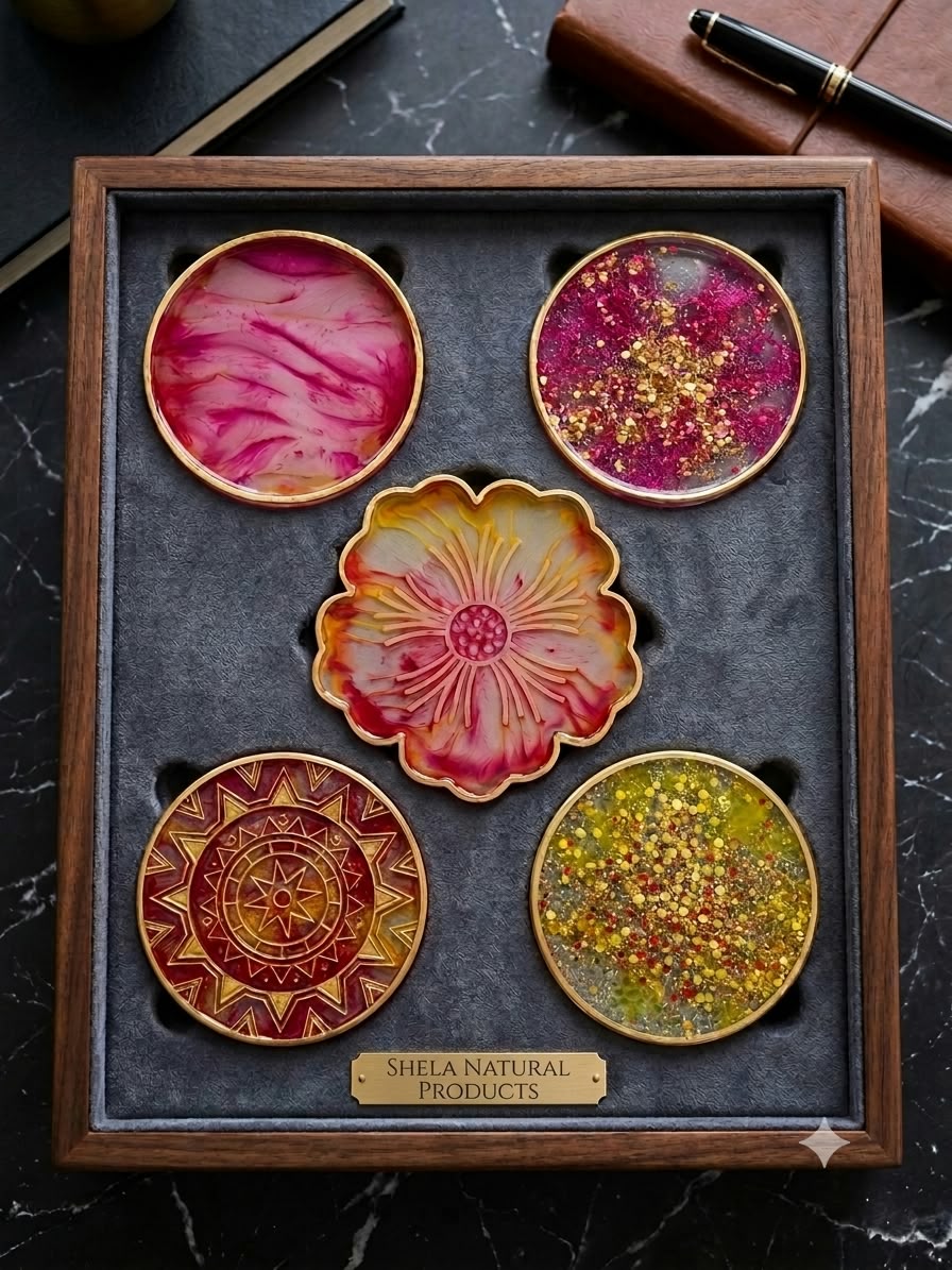 The Artisanal Handcrafted Resin Coaster Set